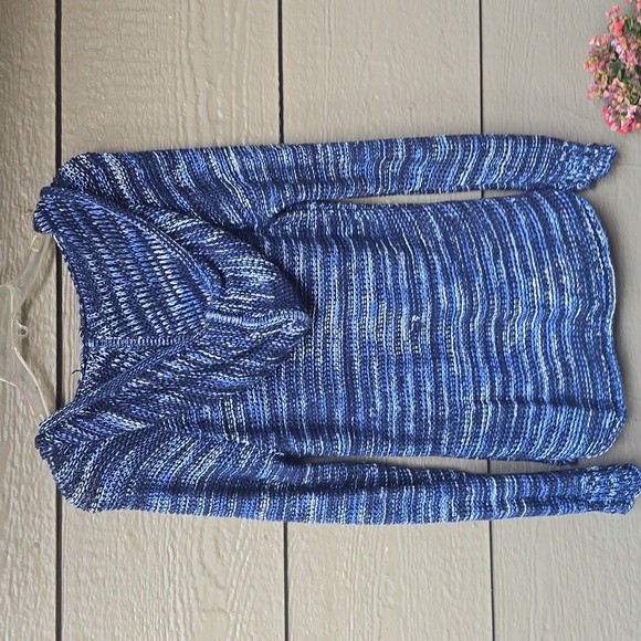 Eddie Bauer Space Die Blue Hooded Tunic Sweater Hoodie Small - Picture 5 of 10